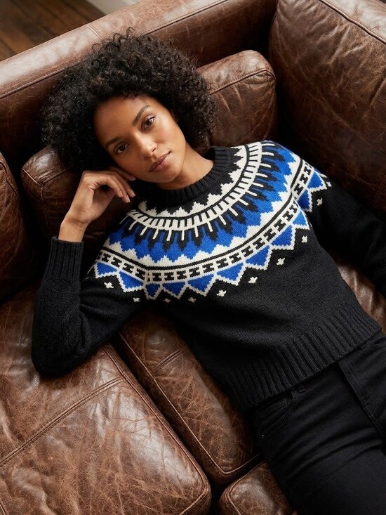 Polo Ralph Lauren Sweaters - NWT Polo Ralph Lauren Women's Fair Isle Wool-Cashmere Sweater in Black Blue XS